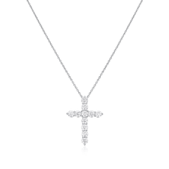 2.72cts Round Brilliant Cut Diamond Set Cross Pendant