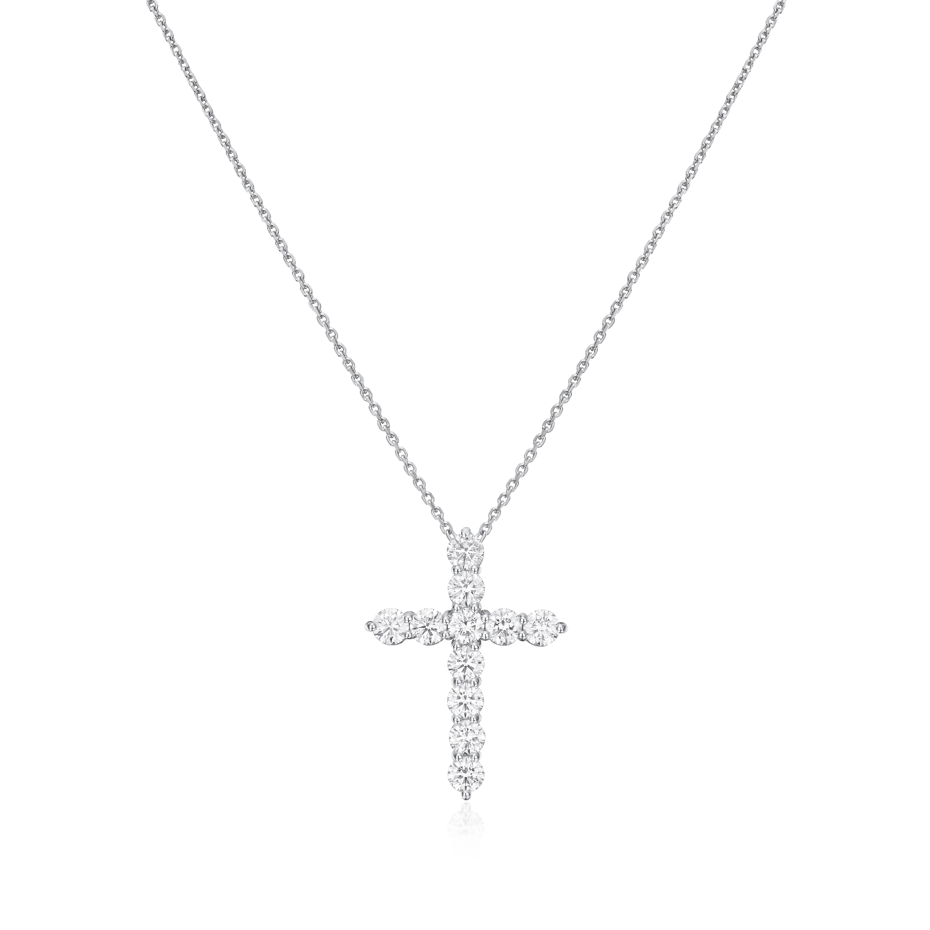 2.72cts Round Brilliant Cut Diamond Set Cross Pendant