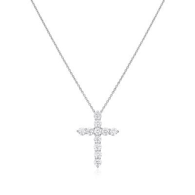 2.72cts Round Brilliant Cut Diamond Set Cross Pendant