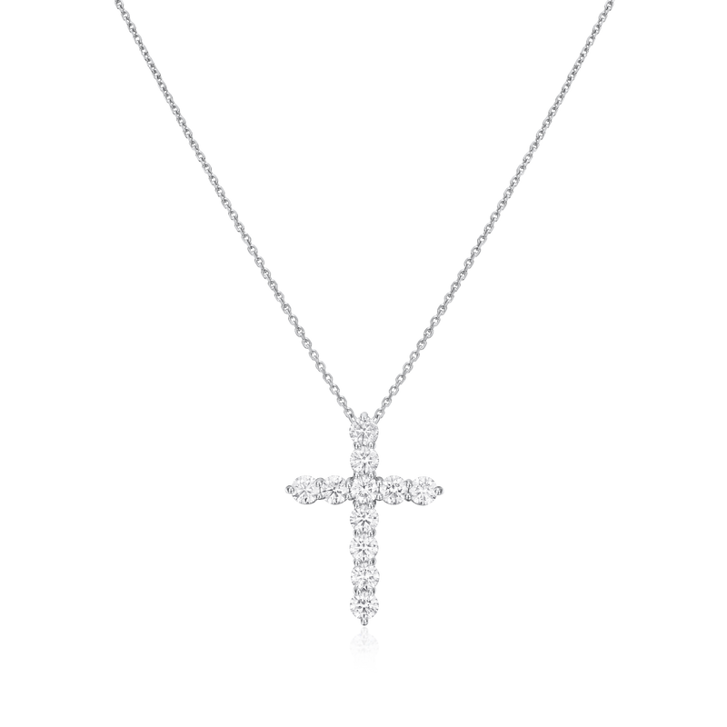 2.72cts Round Brilliant Cut Diamond Set Cross Pendant