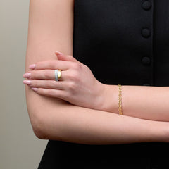 Infinity Platinum and 18ct Yellow Gold Diamond Set Crossover Ring