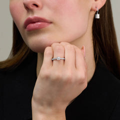 0.57ct Asscher Cut Diamond Solitaire Ring
