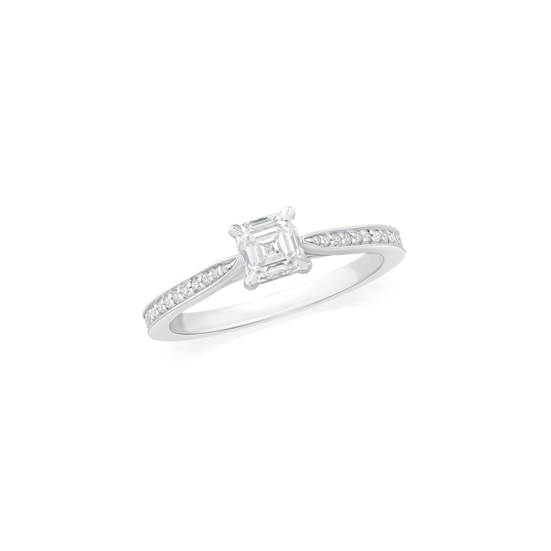0.57ct Asscher Cut Diamond Solitaire Ring