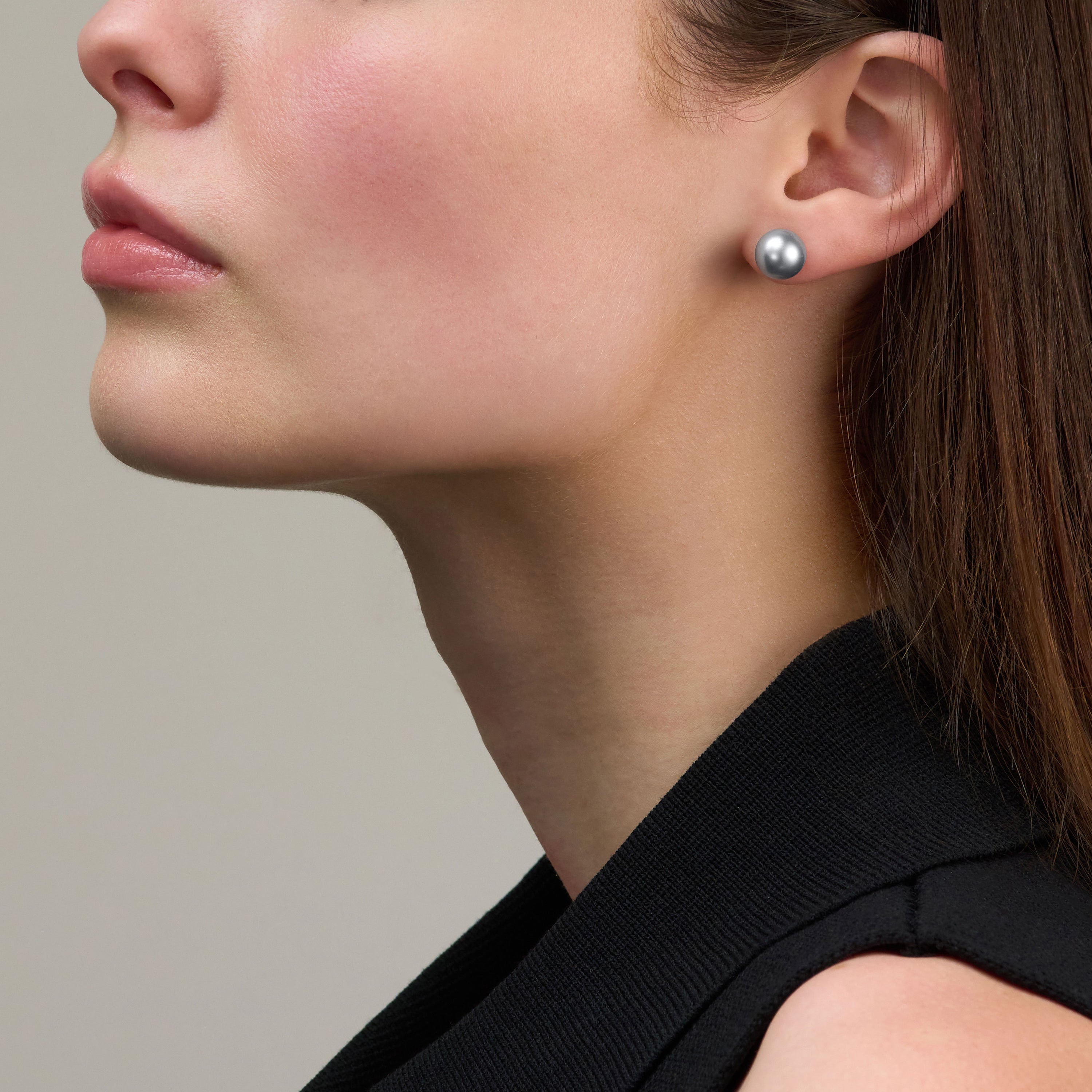 Tahitian Pearl Stud Earrings 9-10mm