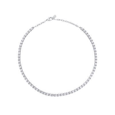 Emerald Cut Diamond Line Necklace