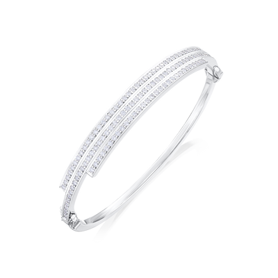 Skyline Platinum Diamond Bangle