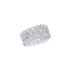 9.93ct Three Row Diamond Wave Ring