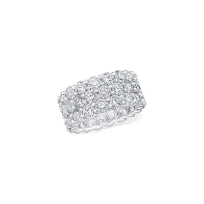 9.93ct Three Row Diamond Wave Ring