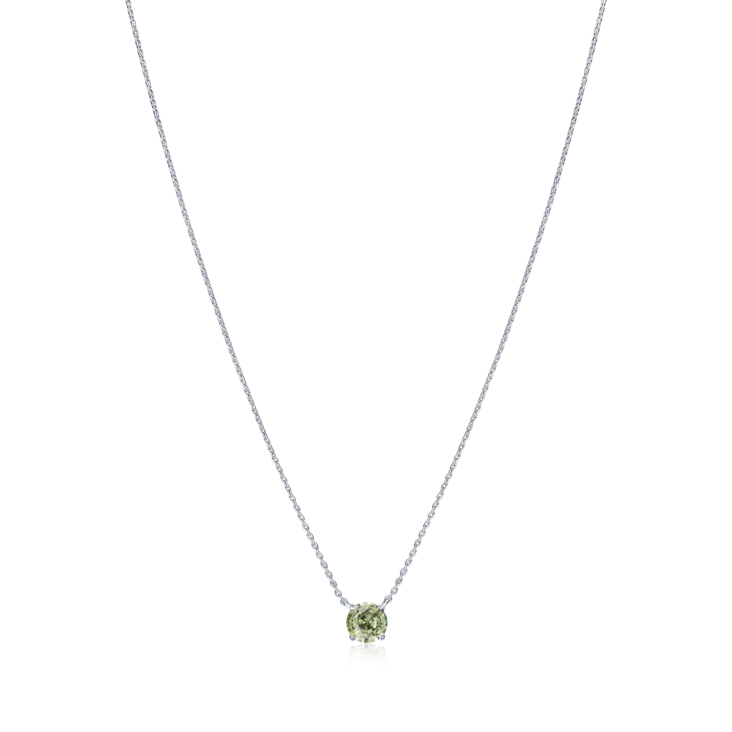 0.81cts Round Green Sapphire Pendant