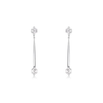 1.64cts Hexagon-Cut Diamond Slide On/Off Stud Earrings