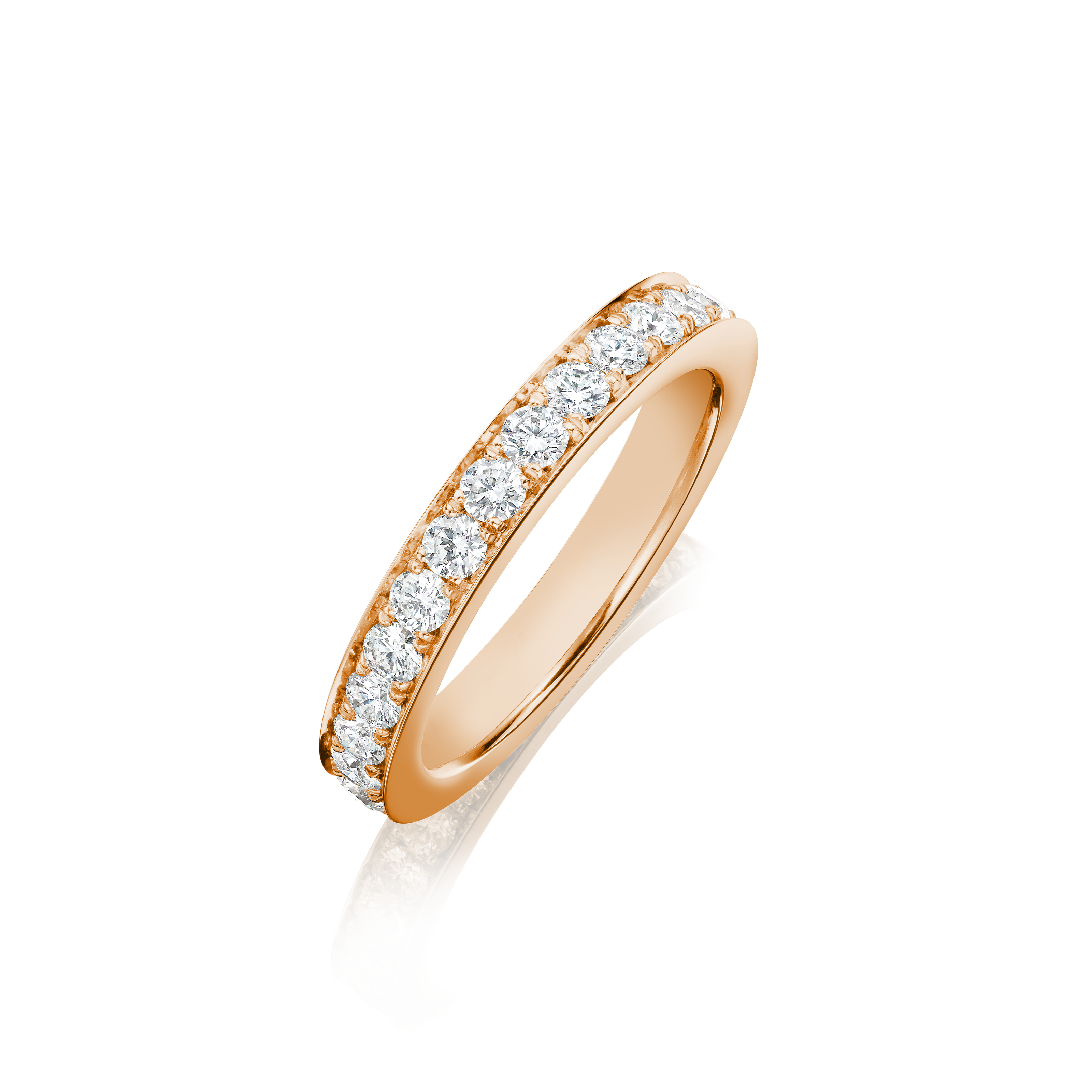 Skyline 18ct Rose Gold Diamond Set Half Eternity Ring, 4mm