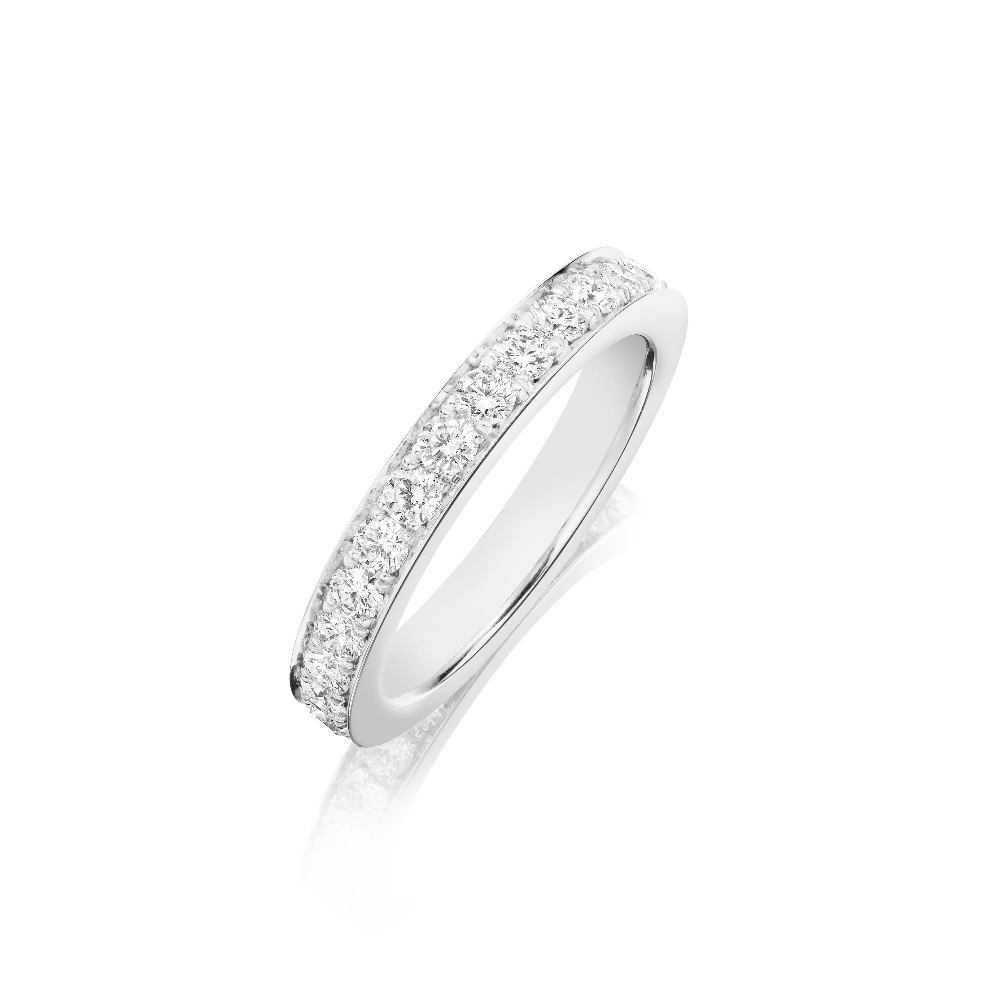 Skyline Platinum Diamond Set Half Eternity Ring, 4mm