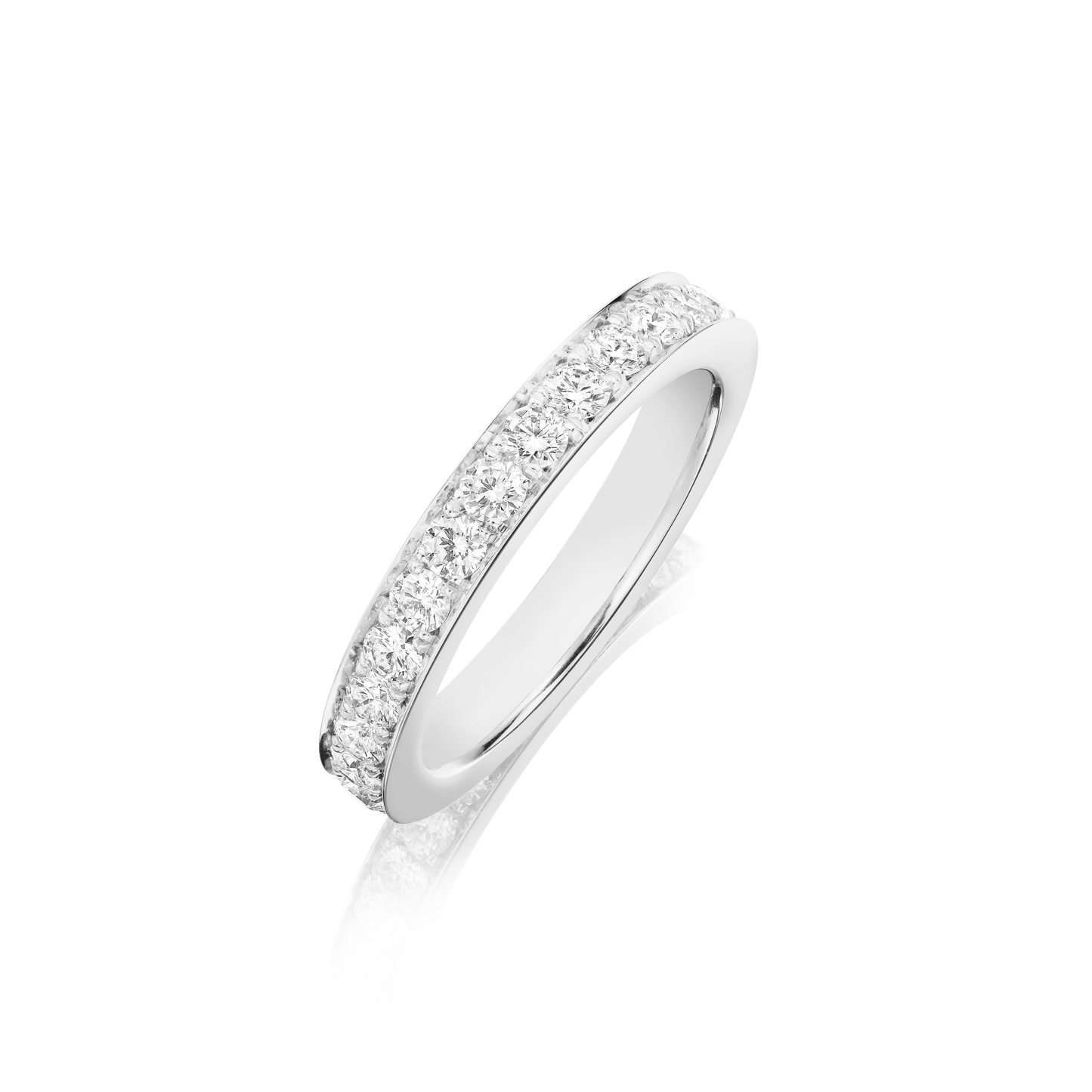 Skyline Platinum Diamond Set Half Eternity Ring, 4mm