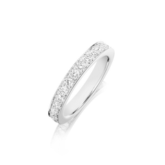 Skyline Platinum Diamond Set Half Eternity Ring, 4mm