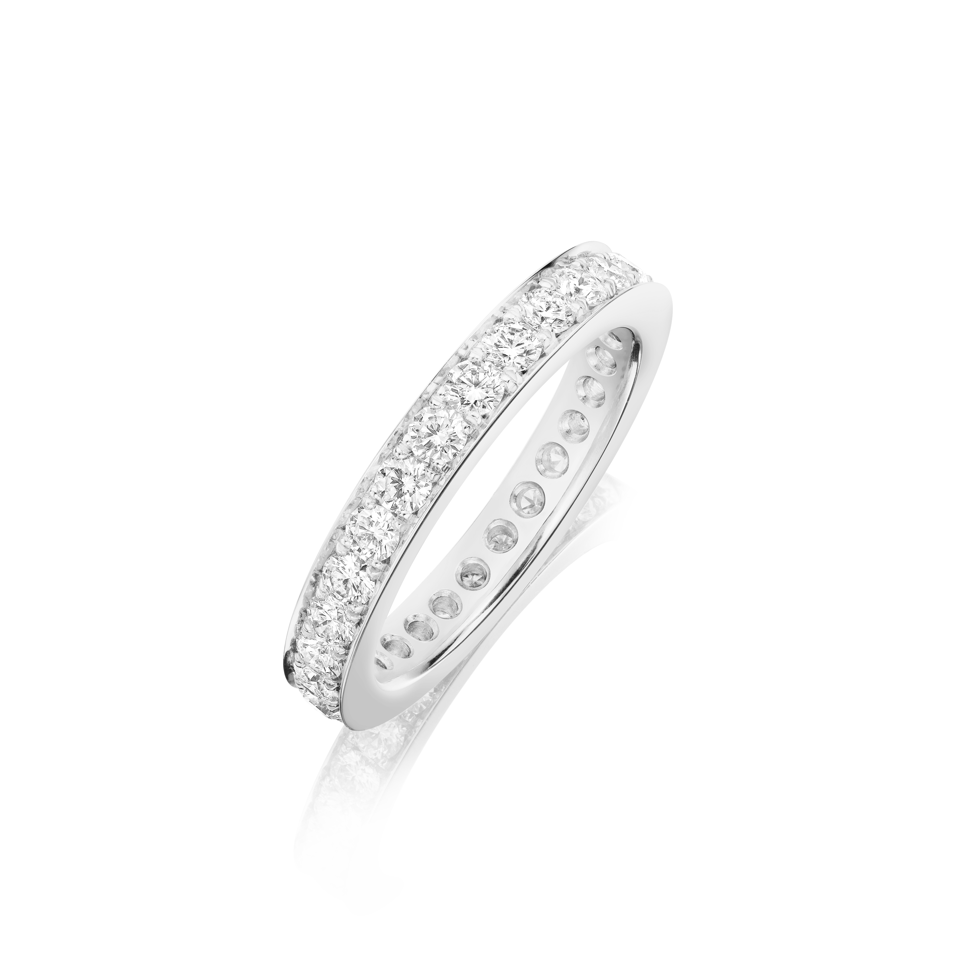 Skyline Platinum Diamond Set Full Eternity Ring, 4mm