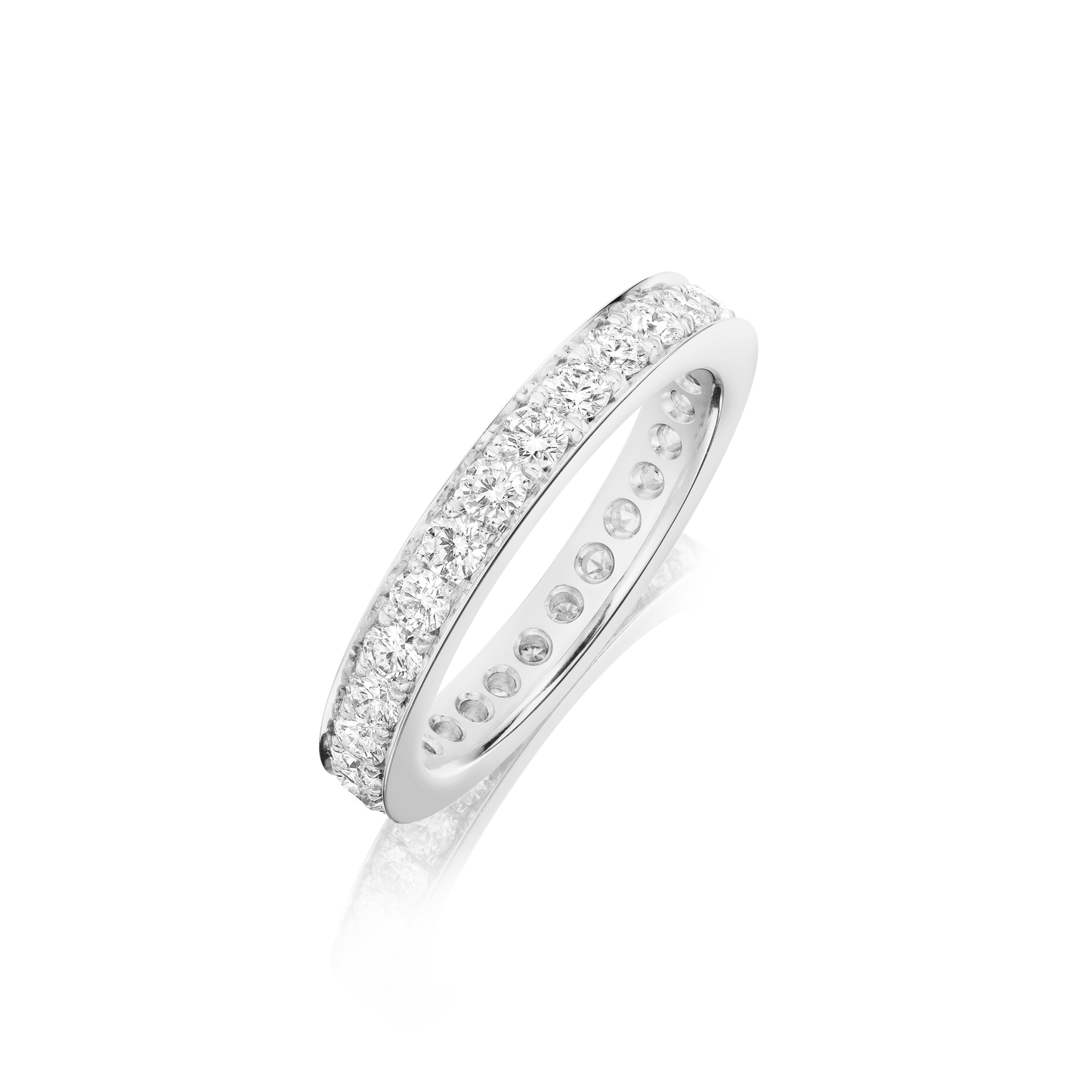 Skyline Platinum Diamond Set Full Eternity Ring, 4mm