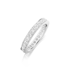 Skyline Platinum Diamond Set Full Eternity Ring, 4mm