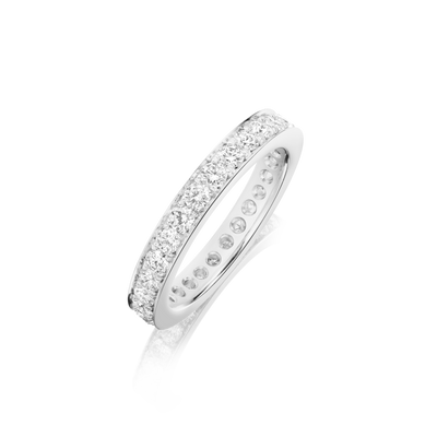 Skyline Platinum Diamond Set Full Eternity Ring, 4mm
