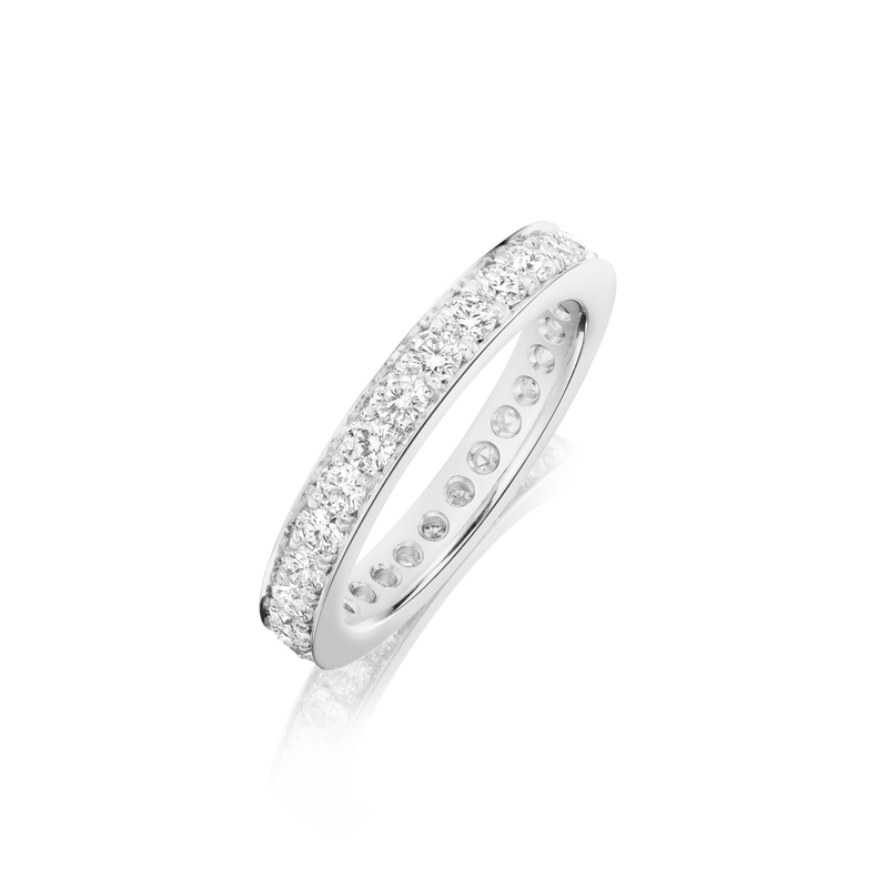 Skyline Platinum Diamond Set Full Eternity Ring, 4mm
