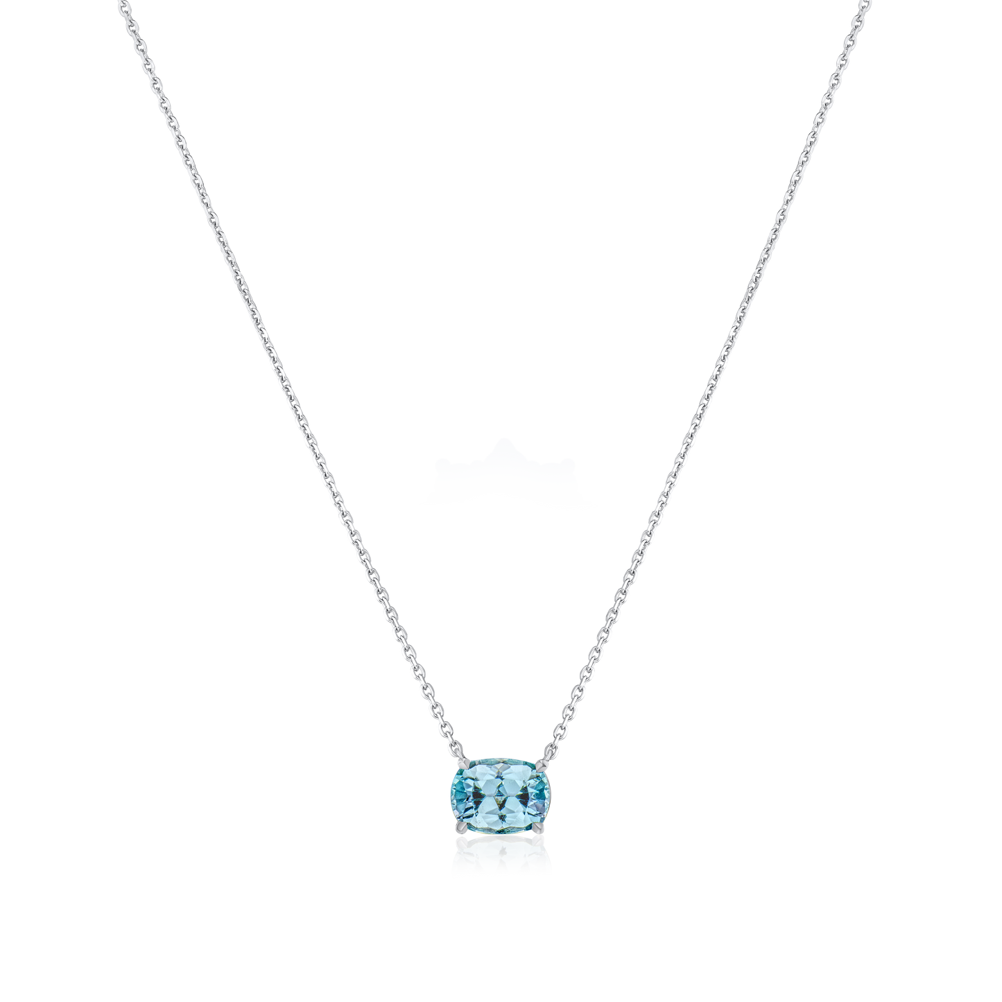 Aquamarine Solitaire Platinum Pendant