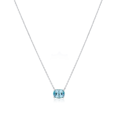 Aquamarine Solitaire Platinum Pendant