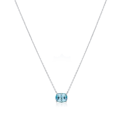 Aquamarine Solitaire Platinum Pendant