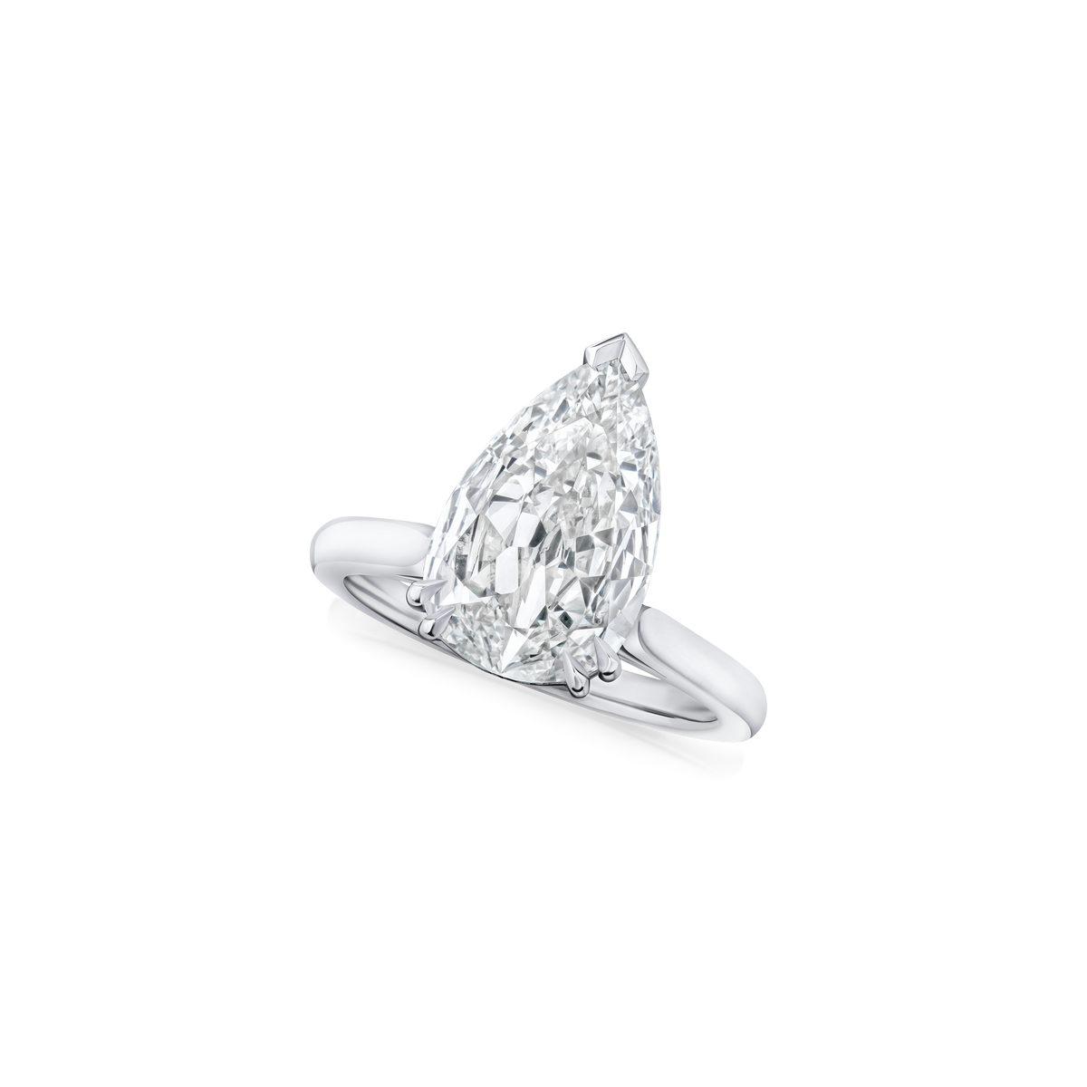 3.06ct Pear Cut Diamond Solitaire Ring