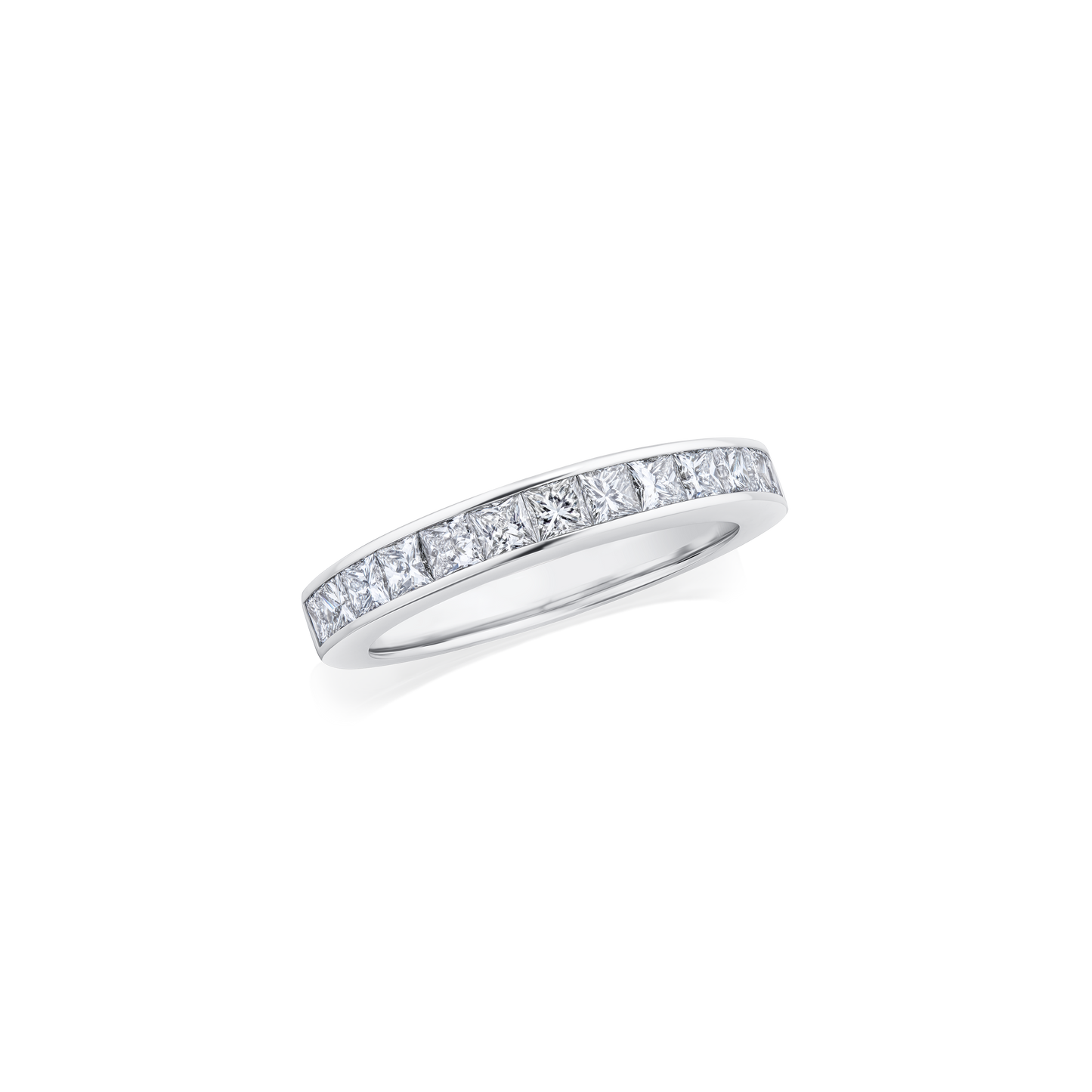 Princess Cut Diamond Set Half Eternity Ring