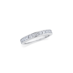 Princess Cut Diamond Set Half Eternity Ring