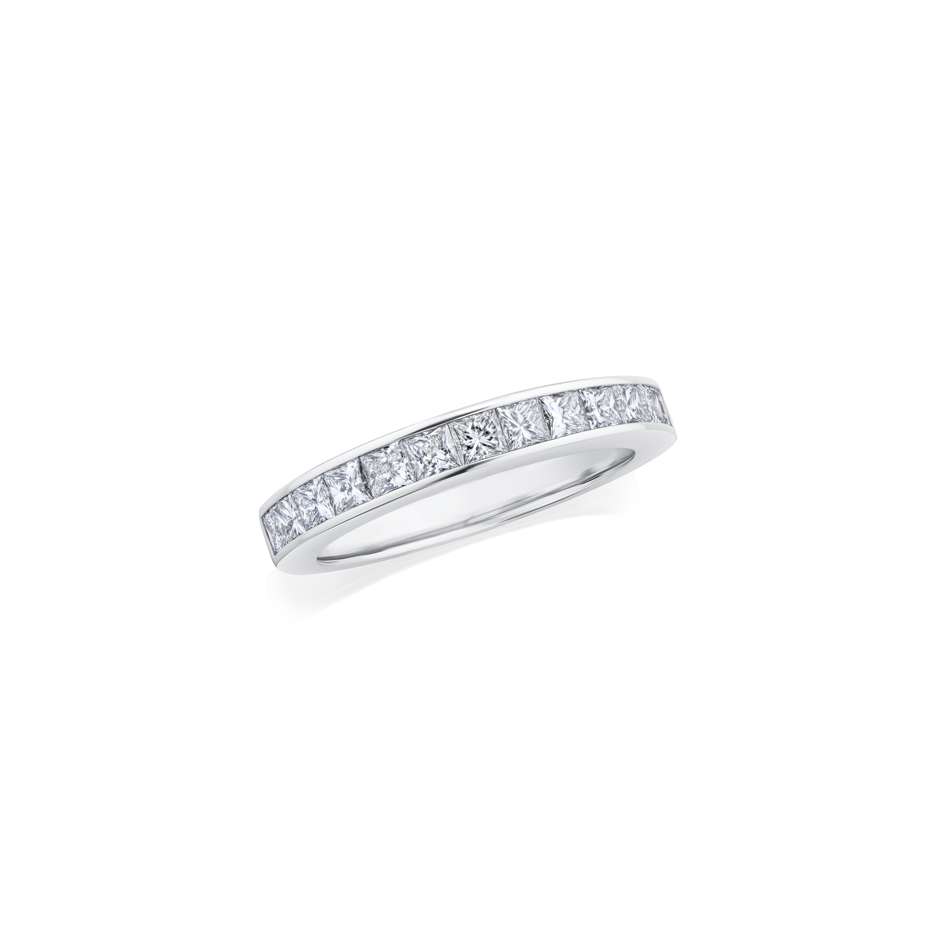 Princess Cut Diamond Set Half Eternity Ring