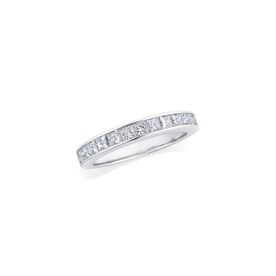 Princess Cut Diamond Set Half Eternity Ring
