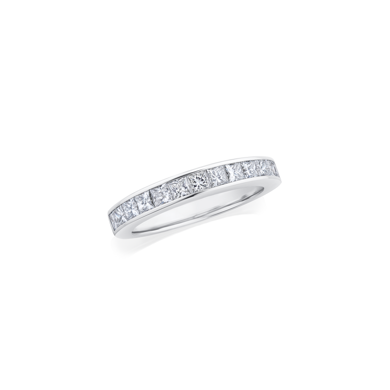 Princess Cut Diamond Set Half Eternity Ring
