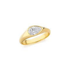18ct Yellow Gold Pear Cut Diamond Ring