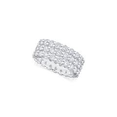 6.58ct Three Row Diamond Wave Ring