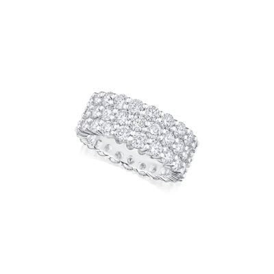 6.58ct Three Row Diamond Wave Ring