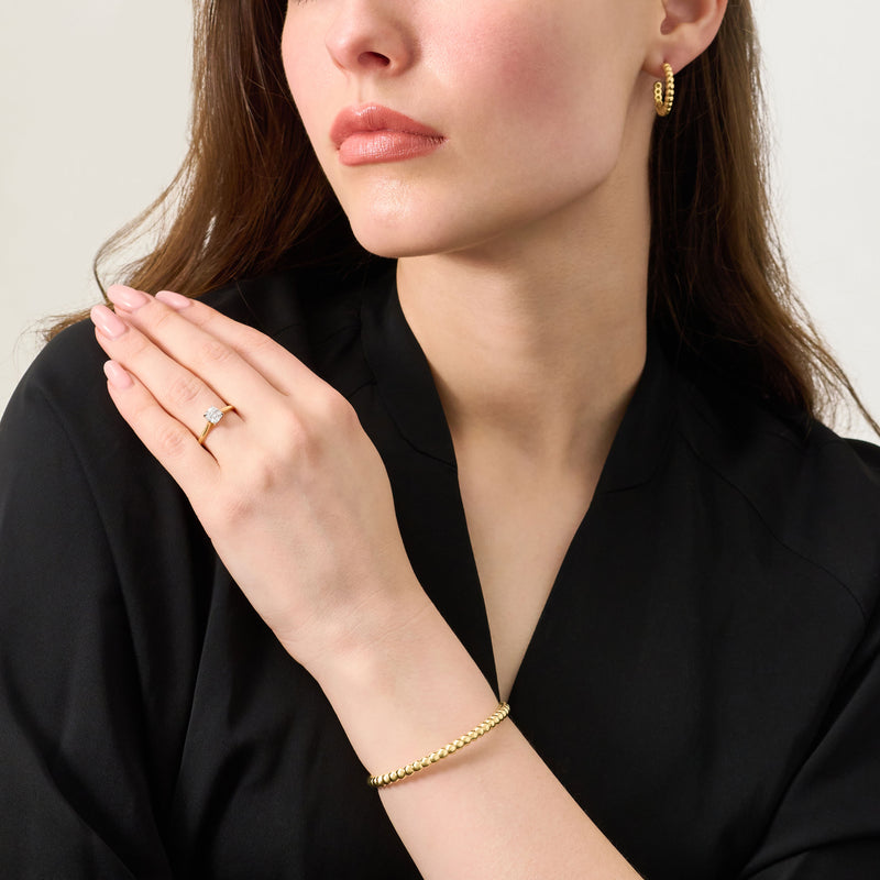 18ct Yellow Gold Bead Bangle