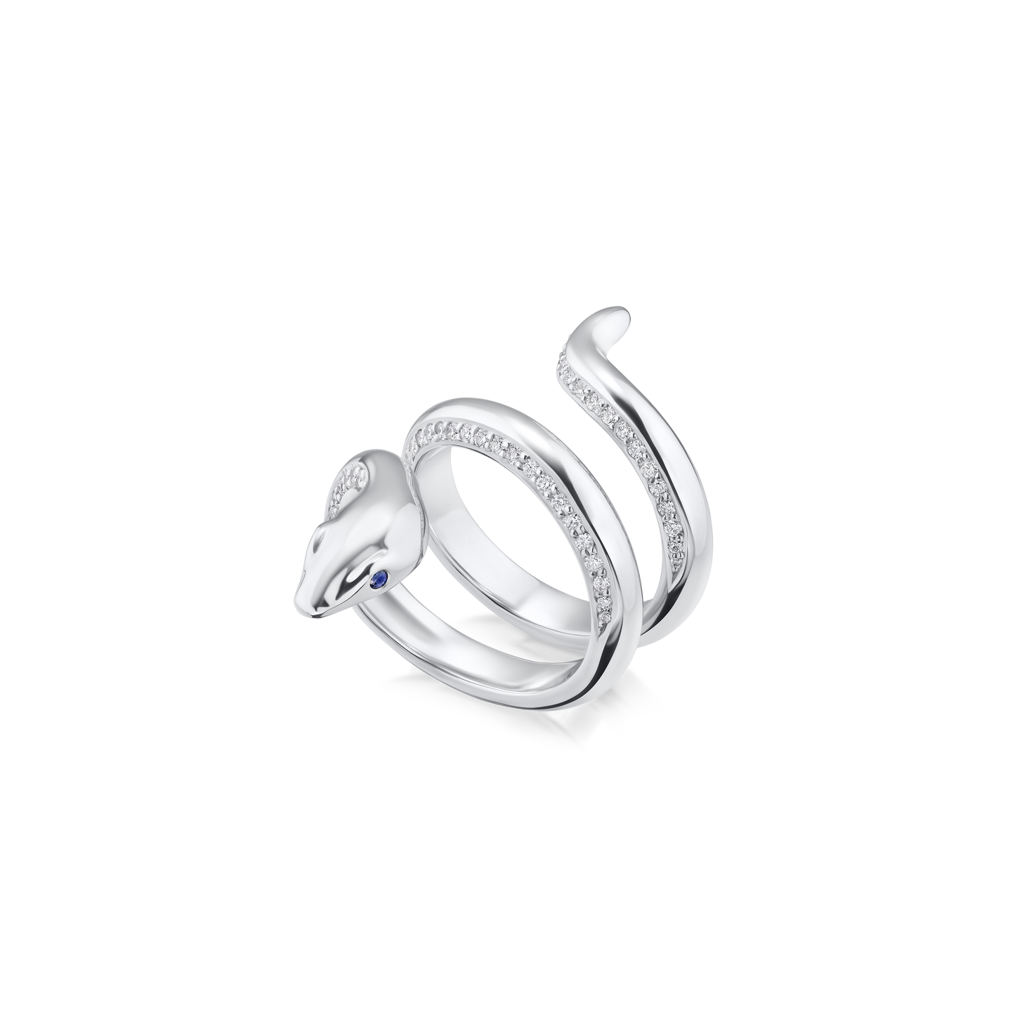 Platinum Diamond Set Snake Ring