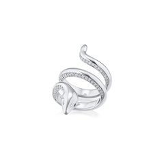 Platinum Diamond Set Snake Ring