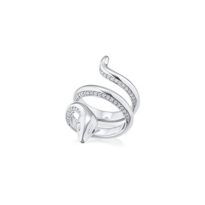 Platinum Diamond Set Snake Ring