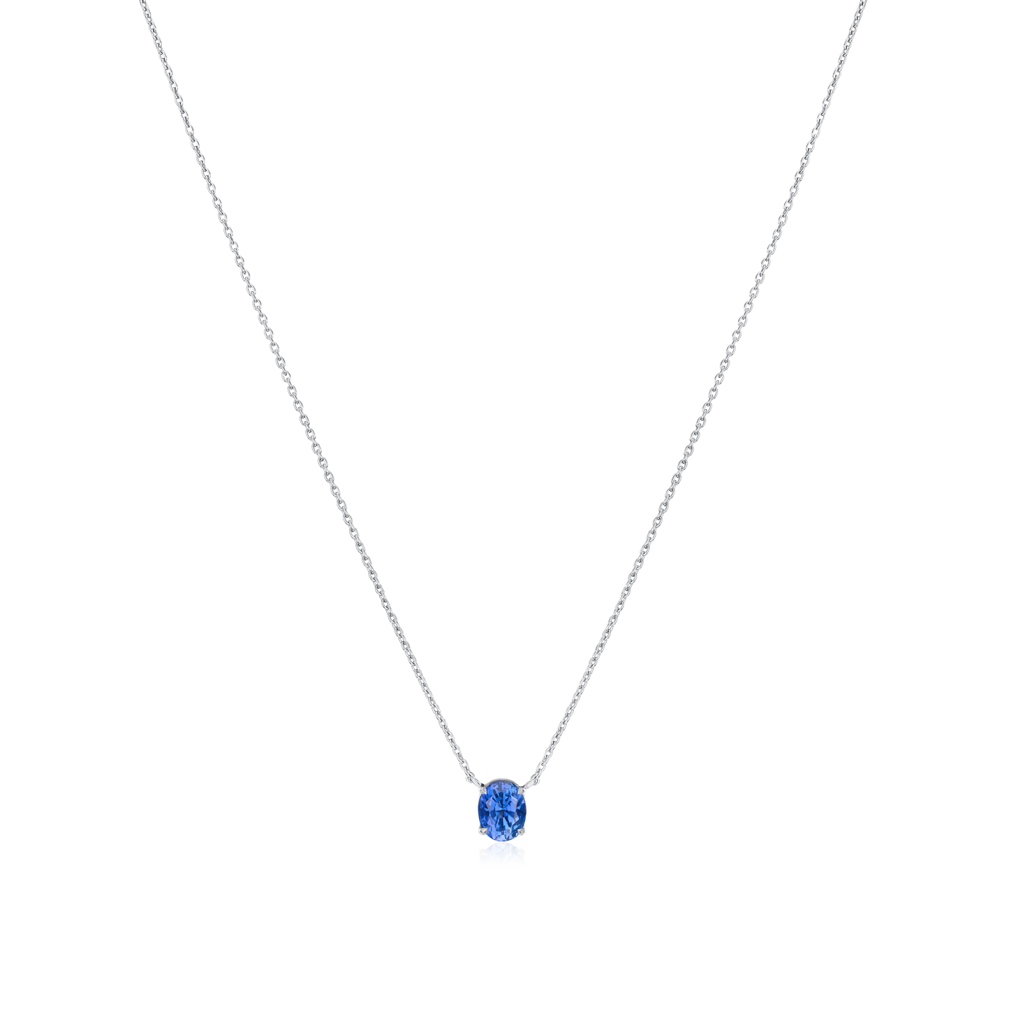 Blue Sapphire Platinum Pendant
