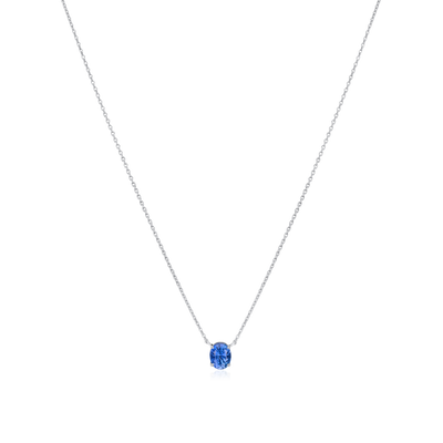 Blue Sapphire Platinum Pendant