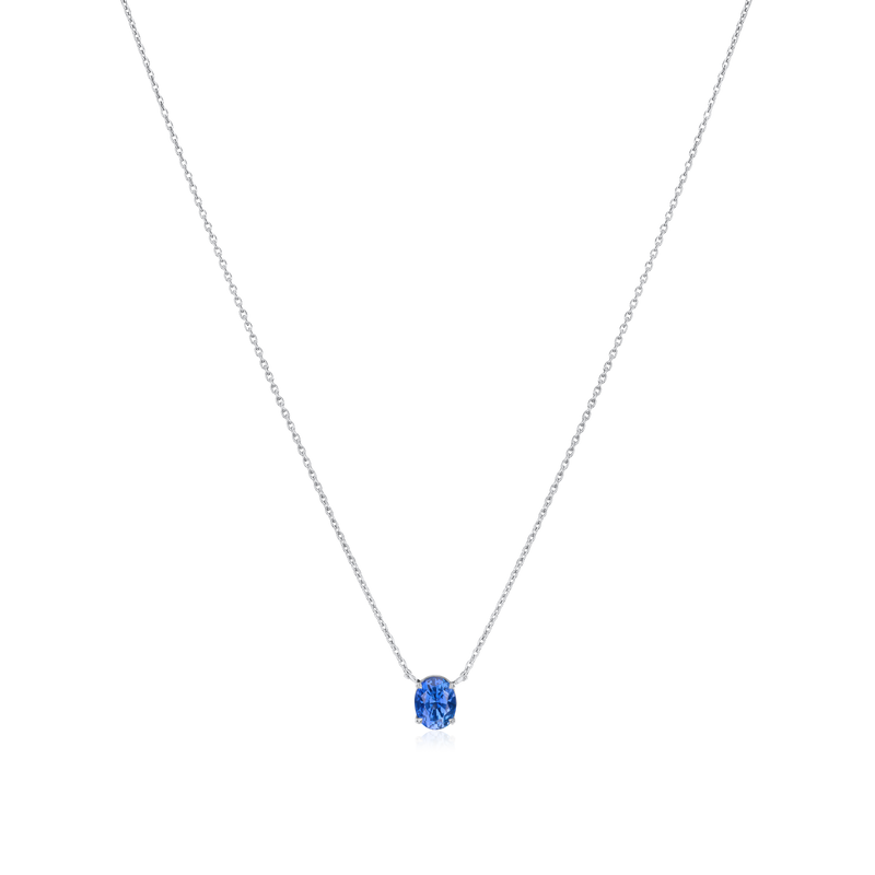 Blue Sapphire Platinum Pendant