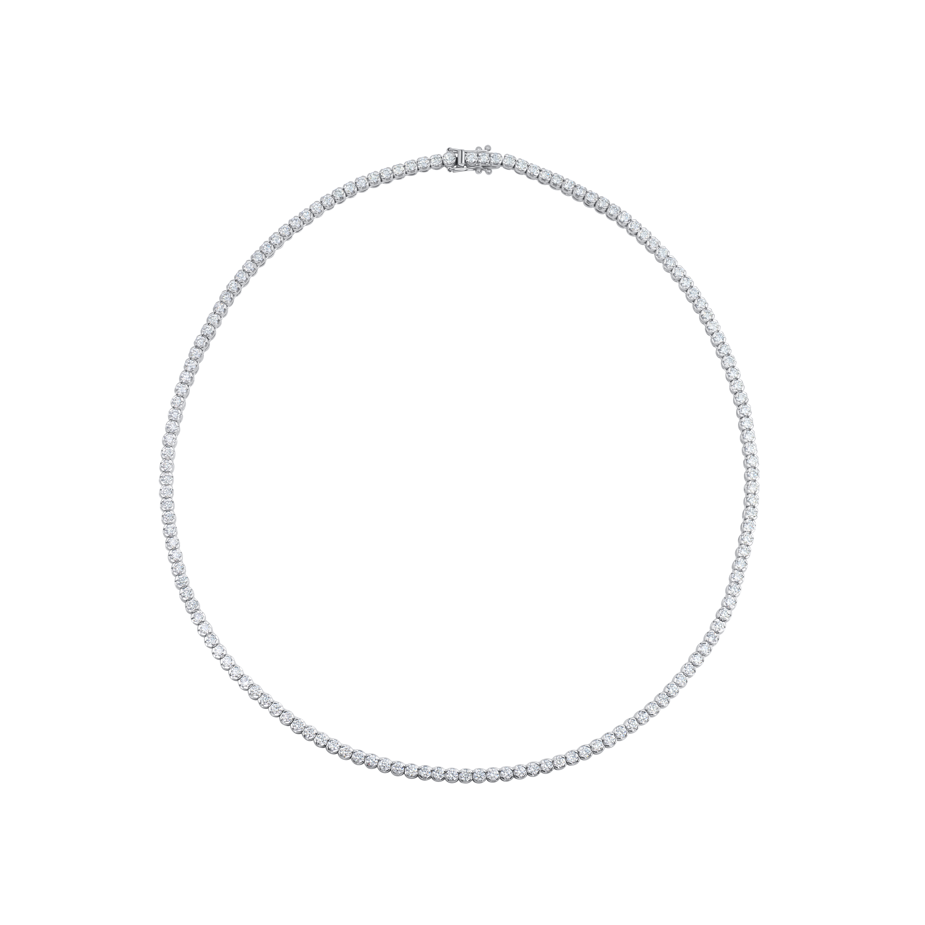Round Brilliant Cut Diamond Line Necklace