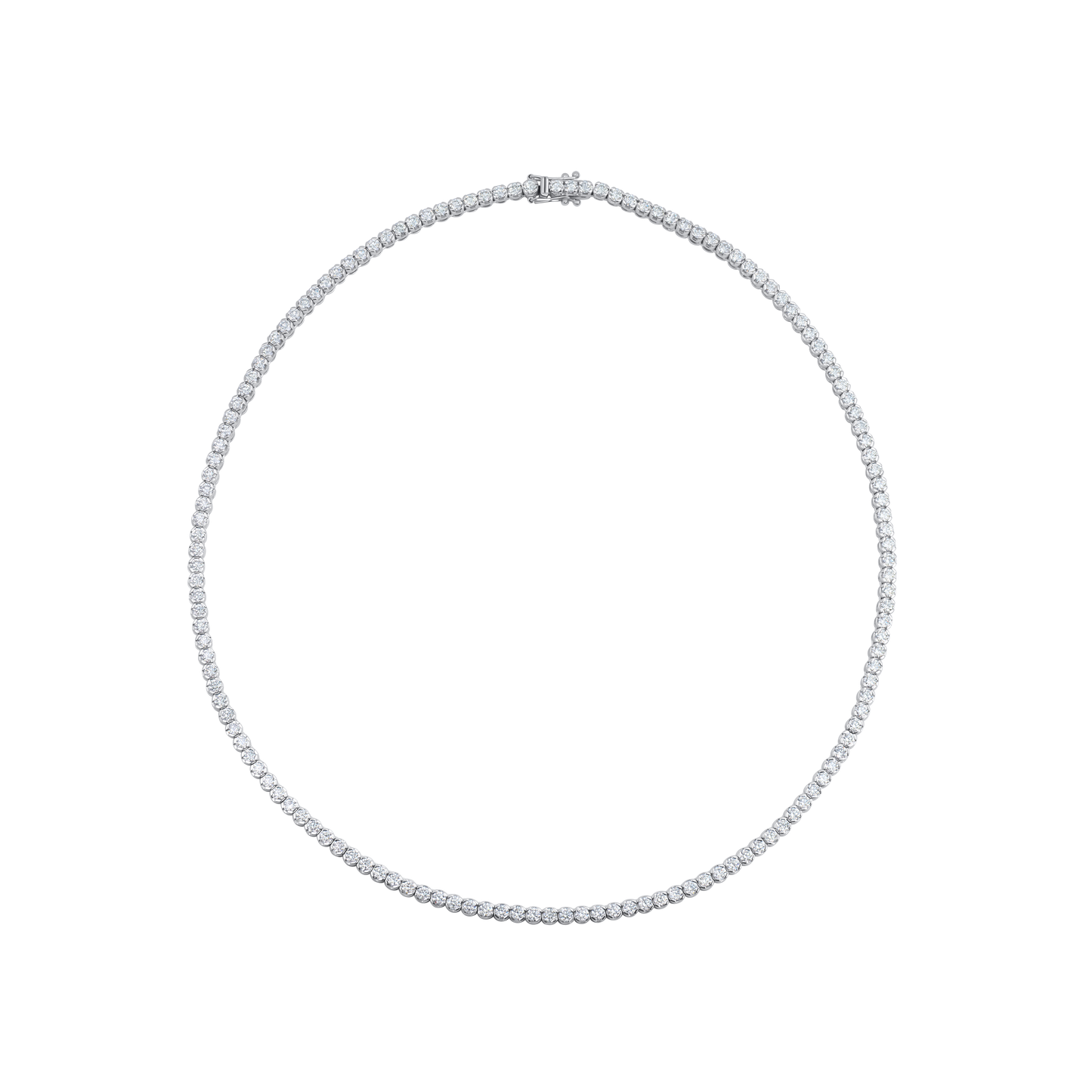 Round Brilliant Cut Diamond Line Necklace