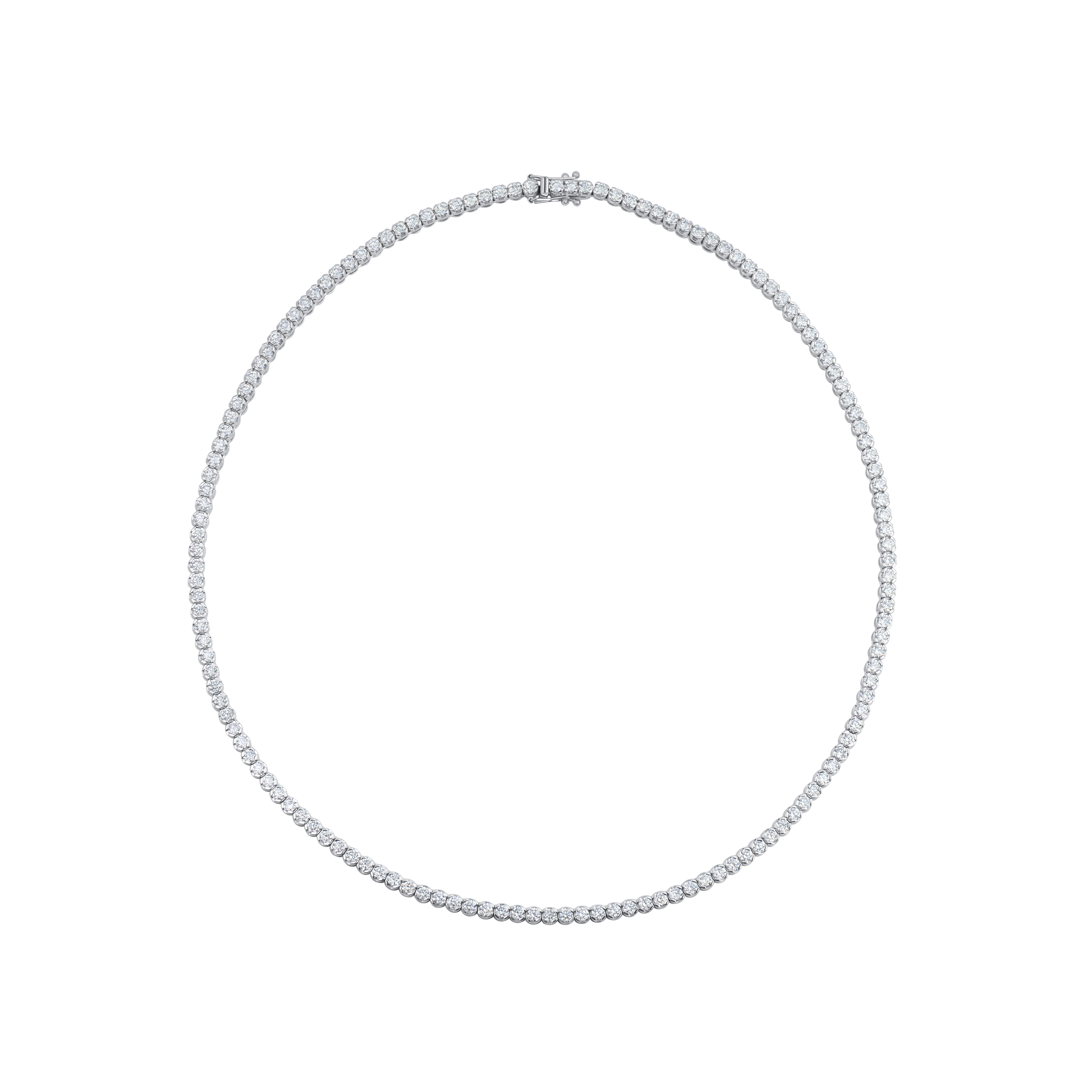 Round Brilliant Cut Diamond Line Necklace