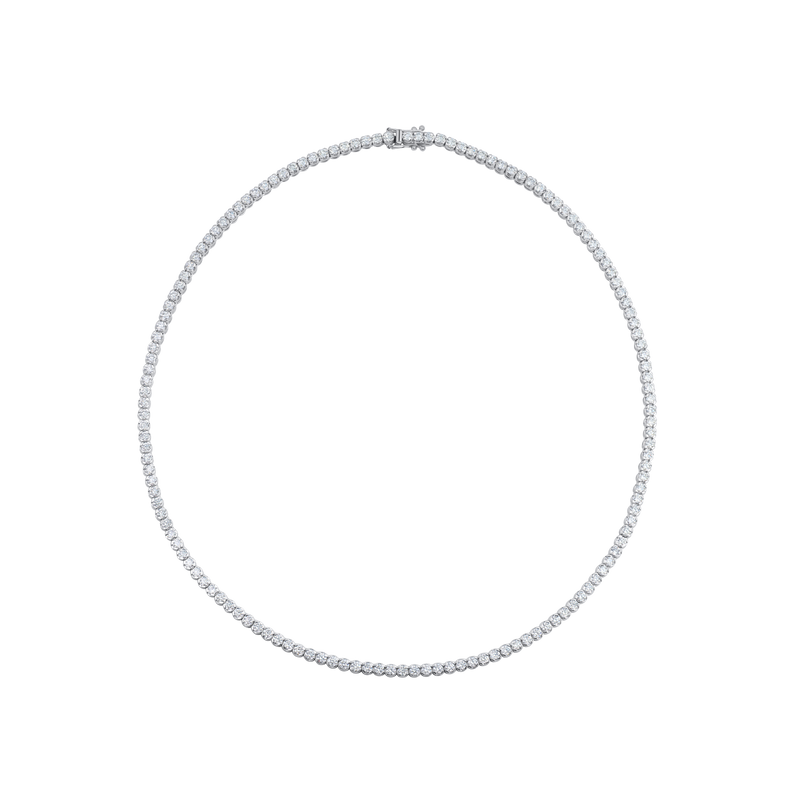 Round Brilliant Cut Diamond Line Necklace