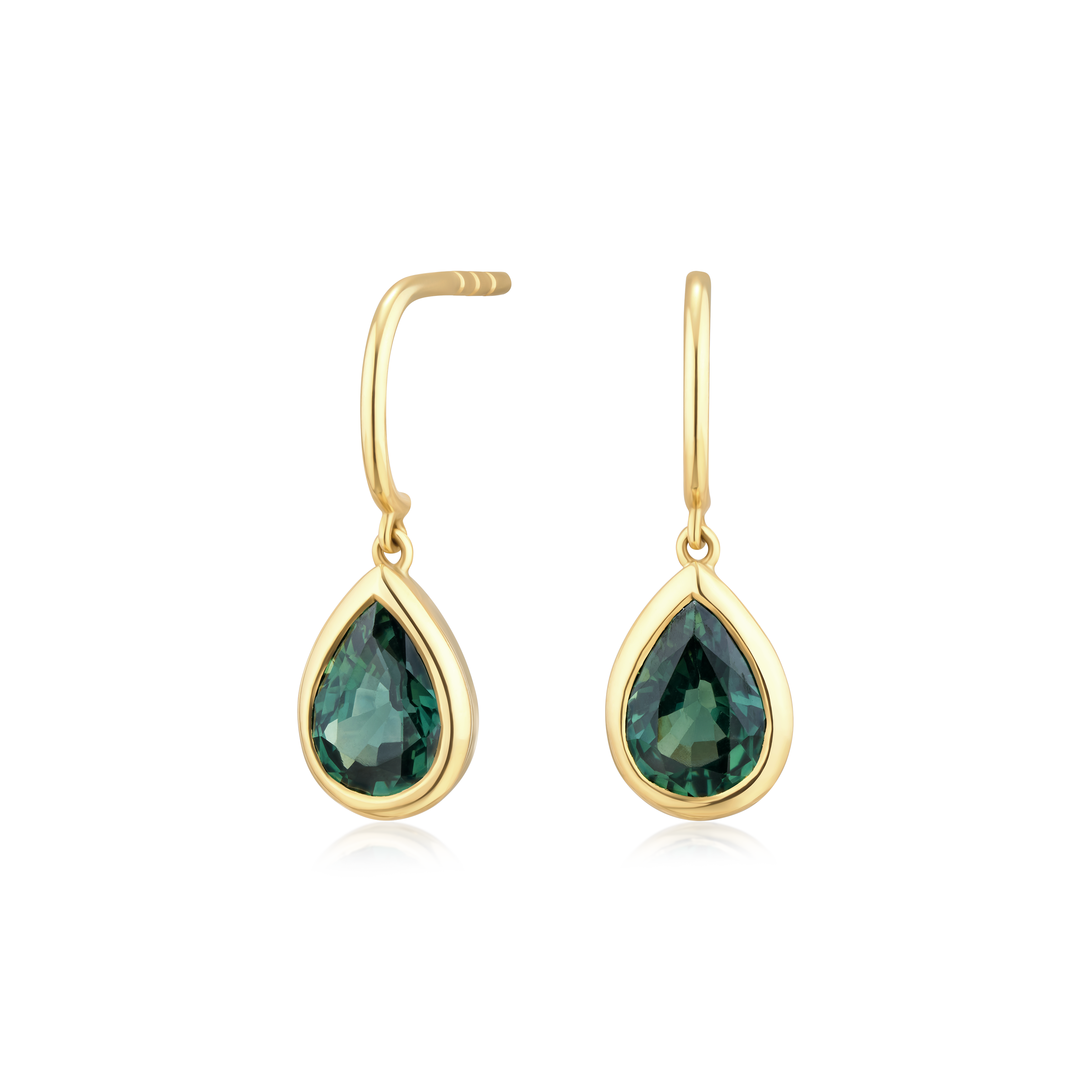 18ct Yellow Gold Sapphire Drop Earrings