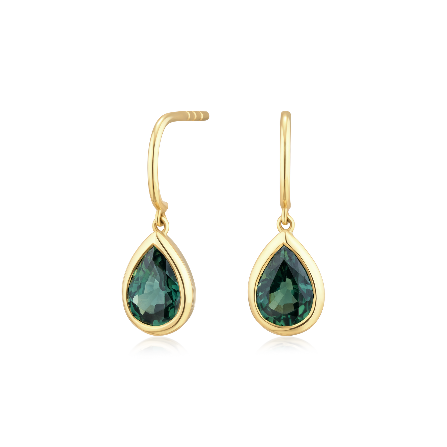 18ct Yellow Gold Sapphire Drop Earrings