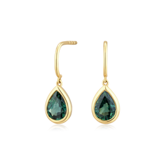 18ct Yellow Gold Sapphire Drop Earrings