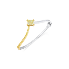 Yellow and White Diamond Set Bangle